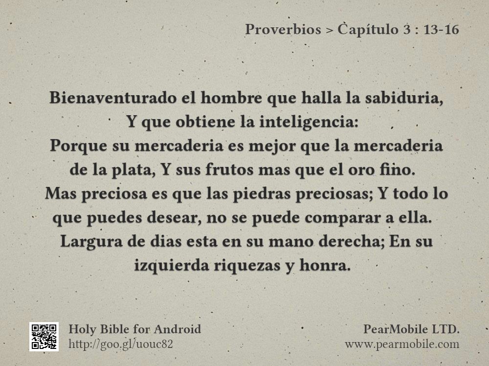 Proverbios, Capítulo 3:13-16